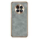 For Huawei Mate 50 Electroplating Lambskin Leather Phone Case(Grey) - 1