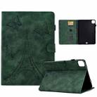 For iPad Pro 11 2024 Tower Embossed Leather Smart Tablet Case(Green) - 1