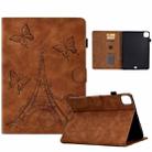 For iPad Pro 11 2024 Tower Embossed Leather Smart Tablet Case(Brown) - 1