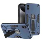 For iPhone XS Max Shockproof Holder Phone Case(Blue) - 1