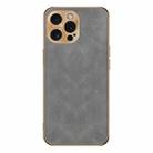 For iPhone 12 Pro Electroplating Lambskin Leather Phone Case(Grey) - 1