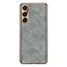 For Samsung Galaxy S23 5G Electroplating Lambskin Leather Phone Case(Grey) - 1