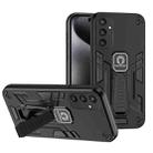 For Samsung Galaxy S24 5G Shockproof Holder Phone Case(Black) - 1