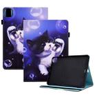 For iPad Pro 11 2024 Painted Elastic Band Smart Leather Tablet Case(Bubble Cat) - 1