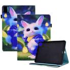 For iPad Pro 11 2024 Painted Elastic Band Smart Leather Tablet Case(Cute Rabbit) - 1