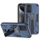 For Xiaomi Redmi 10 Shockproof Holder Phone Case(Blue) - 1