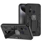 For Xiaomi Redmi 12C Shockproof Holder Phone Case(Black) - 1