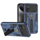 For Xiaomi Poco X4 Pro 5G Shockproof Holder Phone Case(Blue) - 1