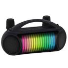 NewRixing NR-222 Portable Outdoor Dual Mic Colorful Wireless Bluetooth Speaker(Black) - 1