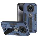 For Honor X9 Shockproof Holder Phone Case(Blue) - 1