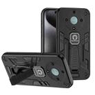 For Honor X9a Shockproof Holder Phone Case(Black) - 1