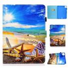 For iPad Pro 11 2024 Painted Stitching Smart Leather Tablet Case(Blue Sky Starfish) - 1