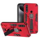 For Huawei Y9 Prime 2019 2 in 1 Shockproof Holder Phone Case(Red) - 1