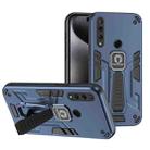 For Huawei Y9 Prime 2019 2 in 1 Shockproof Holder Phone Case(Blue) - 1