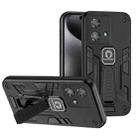 For Motorola Edge 40 Neo Shockproof Holder Phone Case(Black) - 1