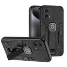 For Motorola Moto G 2023 Shockproof Holder Phone Case(Black) - 1