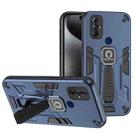 For Motorola Moto G Play 2023 Shockproof Holder Phone Case(Blue) - 1