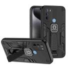For Motorola Moto G31 Shockproof Holder Phone Case(Black) - 1