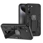 For Tecno Pop 5 Pro 2 in 1 Shockproof Holder Phone Case(Black) - 1