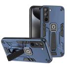 For Tecno Pop 5 Pro 2 in 1 Shockproof Holder Phone Case(Blue) - 1