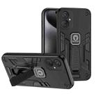 For Tecno Spark 9 Pro 2 in 1 Shockproof Holder Phone Case(Black) - 1