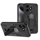For Tecno Spark 20 2 in 1 Shockproof Holder Phone Case(Black) - 1