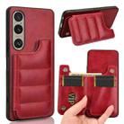 For Sony Xperia 1 VI Cow Pattern Sewing Card Bag Phone Case(Red) - 1