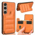 For Sony Xperia 1 VI Cow Pattern Sewing Card Bag Phone Case(Orange) - 1