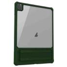 For iPad Pro 11 2022 / Air 10.9 2022 Transparent PC Hybrid TPU Tablet Case with Holder(Army Green) - 1