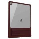 For iPad 10.2 2021 / 2020 Transparent PC Hybrid TPU Tablet Case with Holder(Wine Red) - 1
