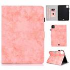 For iPad Pro 11 2024 Marble Style Cloth Texture Smart Leather Tablet Case(Pink) - 1