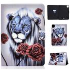 For iPad Pro 11 2024 Colored Drawing Smart Leather Tablet Case(Rose Lion) - 1