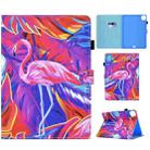 For iPad Pro 11 2024 Colored Drawing Sewing Smart Leather Tablet Case(Flamingo) - 1