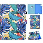 For iPad Pro 11 2024 Colored Drawing Sewing Smart Leather Tablet Case(Leaves) - 1