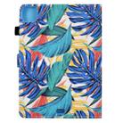 For iPad Pro 11 2024 Colored Drawing Sewing Smart Leather Tablet Case(Leaves) - 3