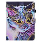 For iPad Pro 11 2024 Colored Drawing Sewing Smart Leather Tablet Case(Colorful Cat) - 2