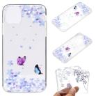 For iPhone 12 Pro Max Coloured Drawing Pattern Transparent TPU Protective Case(Flower Butterfly) - 1