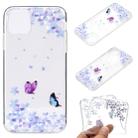 For iPhone 12 / 12 Pro Coloured Drawing Pattern Transparent TPU Protective Case(Flower Butterfly) - 1