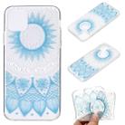 For iPhone 12 mini Coloured Drawing Pattern Transparent TPU Protective Case(Blue Flower) - 1