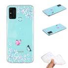 For Huawei P smart 2020 Coloured Drawing Pattern Transparent TPU Protective Case(Flower Butterfly) - 1