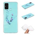 For Huawei P smart 2020 Coloured Drawing Pattern Transparent TPU Protective Case(Feather) - 1
