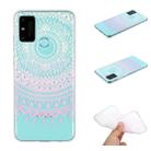 For Huawei P smart 2020 Coloured Drawing Pattern Transparent TPU Protective Case(Pink Flower) - 1