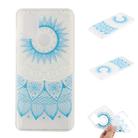 For Huawei Y5p Coloured Drawing Pattern Transparent TPU Protective Case(Blue Flower) - 1