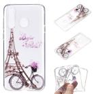 For Huawei Y6p Coloured Drawing Pattern Transparent TPU Protective Case(Tower Bicycle) - 1