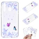 For Huawei Y6p Coloured Drawing Pattern Transparent TPU Protective Case(Flower Butterfly) - 1