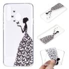 For Huawei Y6p Coloured Drawing Pattern Transparent TPU Protective Case(Butterfly Girl) - 1