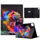 For iPad Pro 11 2024 Colored Drawing Smart Leather Tablet Case(Tiger) - 1