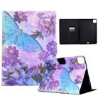 For iPad Pro 11 2024 Colored Drawing Smart Leather Tablet Case(Peony Butterfly) - 1