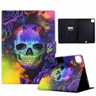 For iPad Pro 11 2024 Colored Drawing Smart Leather Tablet Case(Skull) - 1