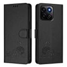 For Honor 200 Smart 5G Global Cat Rat Embossed Pattern RFID Leather Phone Case with Lanyard(Black) - 2